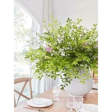 MISSPIN 12pcs 44inch Fake Flowers Home Decor Faux Greenery Stems Branches for Vase Artificial Flowers for Spring Wedding Table Centerpieces