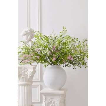 MISSPIN 12pcs 44inch Fake Flowers Home Decor Faux Greenery Stems Branches for Vase Artificial Flowers for Spring Wedding Table Centerpieces