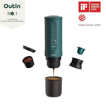 OutIn Nano Portable Electric Espresso Machine, Travel Coffee Maker for Camping, Car Coffee Maker Sel...