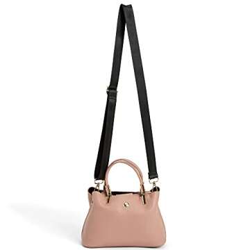 Like Dreams Women's Everyday Vegan Leather Top Handle Detachable Long Strap Bucket Fashion Crossbody (Mauve)