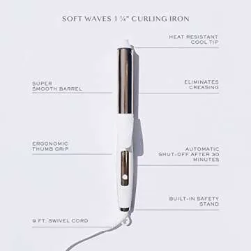 Kristin Ess Hair 1 1/4" Titanium Curling Iron for Beach Waves + Curls for Medium and Long Hair, Smoo...