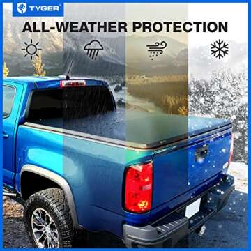Tyger Auto T3 Soft Tri-fold Truck Bed Tonneau Cover Compatible with 2005-2021 Nissan Frontier; 2009-2012 Suzuki Equator | 5' (59") Bed | TG-BC3N1028