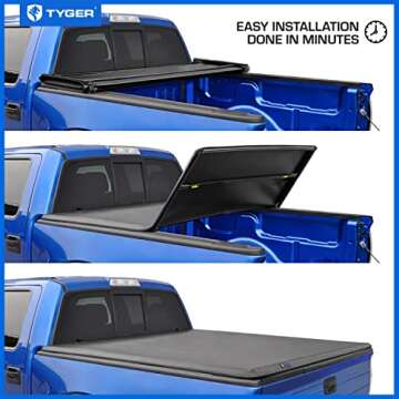 Tyger Auto T3 Soft Tri-fold Truck Bed Tonneau Cover Compatible with 2005-2021 Nissan Frontier; 2009-2012 Suzuki Equator | 5' (59") Bed | TG-BC3N1028