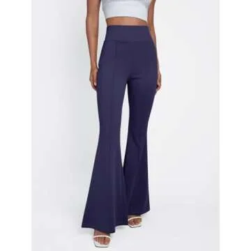 LILLUSORY Women's Dress Pants for Work and Yoga - Stylish, High-Waisted, Navy Blue