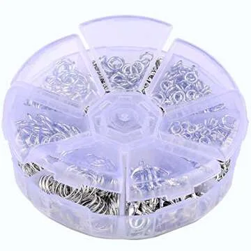 Supla Open Jump Rings 4mm 5mm 6mm 7mm 8mm 10mm 21 Gauge and 19 Gauge,Lobster Claw Clasp 12 x 7mm for jewlery Making findings (Dull Silver)