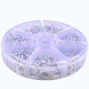 Supla Open Jump Rings 4mm 5mm 6mm 7mm 8mm 10mm 21 Gauge and 19 Gauge,Lobster Claw Clasp 12 x 7mm for jewlery Making findings (Dull Silver)