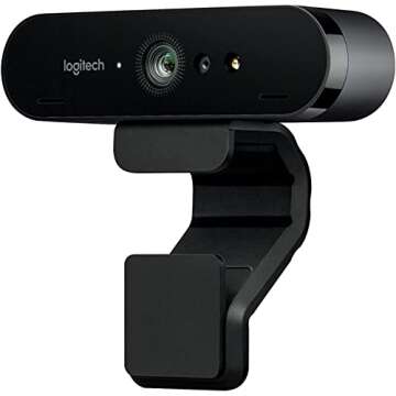 Logitech 4K Pro Webcam, 4K Resolution at 30 fps, Auto Focus, Wide 90° Diagonal Field of View, 5X Digital Zoom, RightLight 3 with HDR (Renewed)