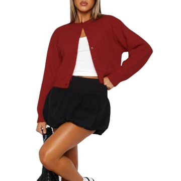 Cute Cropped Cardigan for Women – Soft Y2K Style