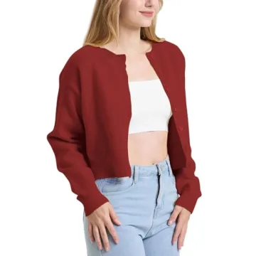 Cute Cropped Cardigan for Women – Soft Y2K Style