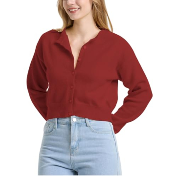 Cute Cropped Cardigan for Women – Soft Y2K Style