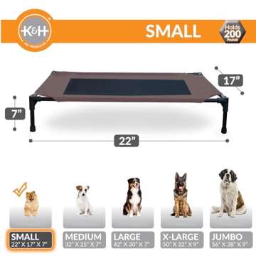 K&H Pet Products Outdoor Elevated Dog Cot, Breathable Cooling Elevated Cot Hammock Pet Bed for Small...