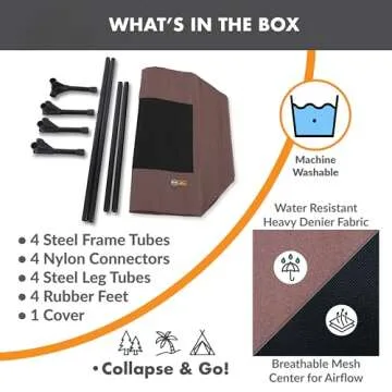 K&H Pet Products Outdoor Elevated Dog Cot, Breathable Cooling Elevated Cot Hammock Pet Bed for Small Dogs, Washable Mesh Cover, Raised Metal Frame, Collapsible, Portable - Small 22 X 17in Chocolate