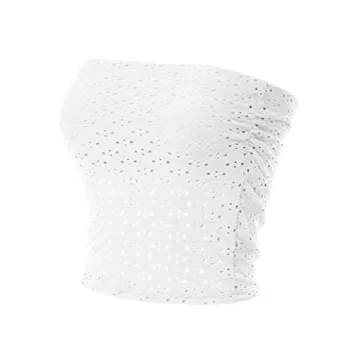 Stylish White Tube Top with Built-in Shelf Bra for Summer