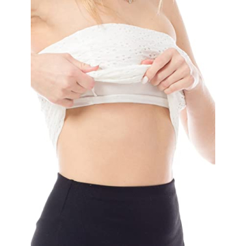 Stylish White Tube Top with Built-in Shelf Bra for Summer