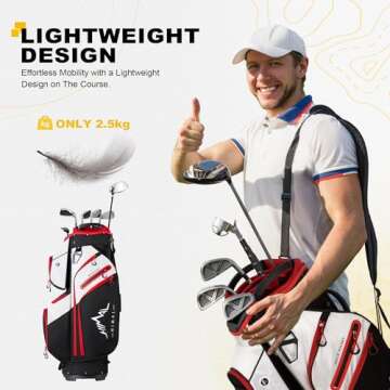 UNIHIMAL Golf Cart Bag with 15 Way Organizer & Rain Cover