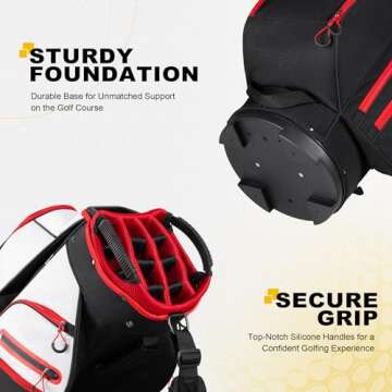 UNIHIMAL Golf Cart Bag with 15 Way Organizer & Rain Cover