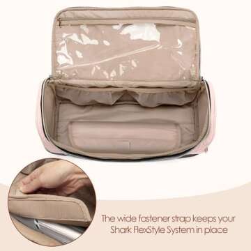 Yarwo Travel Carrying Case Compatible with Shark FlexStyle Styling HD 430, Portable Storage Bag for Airwrap Hair Styler Attachments, Dusty Rose (Bag Only)