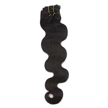 Body Wave Clip Hair 16 Inch Wavy Hair Extensions Clip in Remy Hair Extensions 7 Pieces Natural Black Clip Hair Extensions Human Hair for Black Women Natural Hair Clip Ins 100 Grams