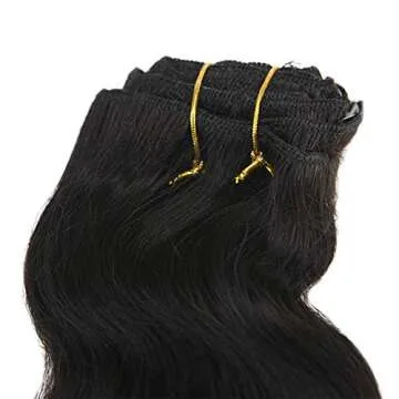 Body Wave Clip Hair 16 Inch Wavy Hair Extensions Clip in Remy Hair Extensions 7 Pieces Natural Black Clip Hair Extensions Human Hair for Black Women Natural Hair Clip Ins 100 Grams
