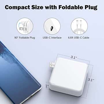Mac Book Pro Charger - 120W USB C Fast Charger Adapter Compatible with MacBook Pro & MacBook Air 13, 14, 15, 16 inch, iPad Pro, Samsung Galaxy and All USB C Device