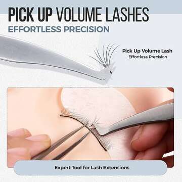 LASHVIEW Lash Tweezer, High Precision Stainless Steel Volume Eyelash Tweezers, Eyelash Extension Tweezers for Profissional Grafting lash Extension, LT02