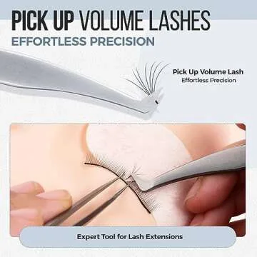 LASHVIEW Lash Tweezer, High Precision Stainless Steel Volume Eyelash Tweezers, Eyelash Extension Tweezers for Profissional Grafting lash Extension, LT02