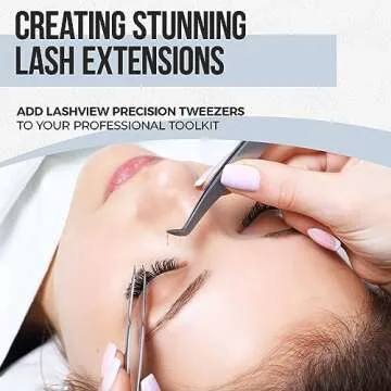 LASHVIEW Lash Tweezer, High Precision Stainless Steel Volume Eyelash Tweezers, Eyelash Extension Tweezers for Profissional Grafting lash Extension, LT02