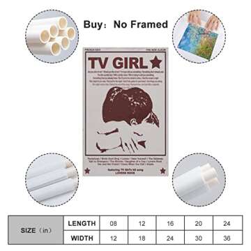 UYHKVXF Tv Girl Vintage Poster Music Posters Canvas Art Poster And Wall Art Picture Print Modern Fam...