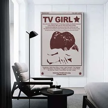 UYHKVXF Tv Girl Vintage Poster Music Posters Canvas Art Poster And Wall Art Picture Print Modern Family Bedroom Decor Posters 12x18inch(30x45cm) (gray)