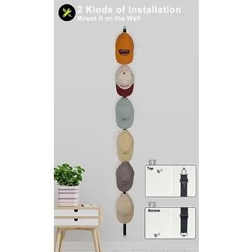 ETOWIFA Hat Organizer Rack for Baseball Caps Storage