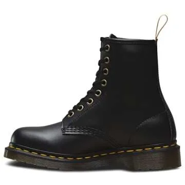 Dr. Martens Unisex Vegan 1460 8 Eye Boot, Black Felix Rub Off, 9 Women/8 Men