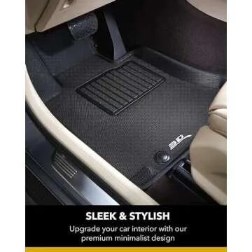 3D MAXpider Custom Fit KAGU Floor Mat (BLACK) for 2018-2019 TESLA MODEL 3 - 1ST ROW 2ND ROW