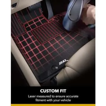 3D MAXpider Custom Fit KAGU Floor Mat (BLACK) for 2018-2019 TESLA MODEL 3 - 1ST ROW 2ND ROW