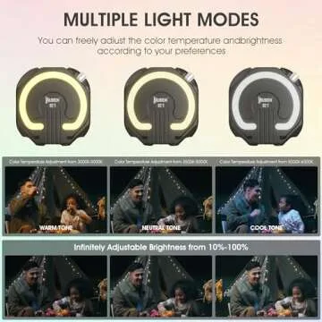 WUBEN E1 Selfie Light, Rechargeable LED Phone Light with Magnetic, Portable Photo Light, 3000-6000K Adjustable Color Temperature Cell Phone Light for Selfie, TikTok, Vlog Video Fill Light (Black)