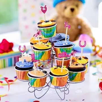 Didaey 100 Pcs Cowboy Cocktail Picks Cowgirl Toothpicks for Appetizers Bamboo Cocktail Skewers Wild West Food Picks Drinks Dessert Sticks Cupcake Toppers for Western Theme Birthday Party(Cowgirl)