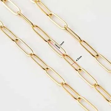 YOUBEIYEE Gold Stainless Steel Paperclip Chain Roll Set