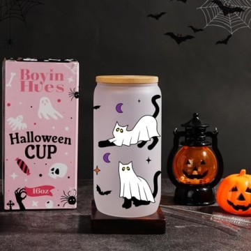 Halloween Ghost Cat Cups - Cute Halloween Gifts Spooky Boo Basket Stuffers for Women Teens Boys Girl...