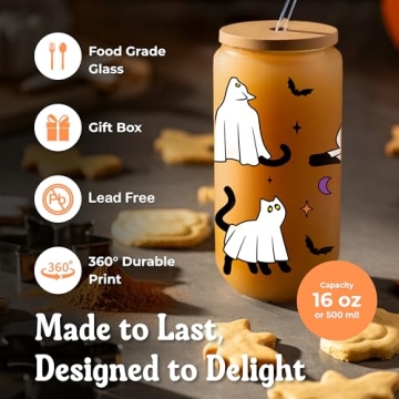 Halloween Ghost Cat Cups - Cute Seasonal Drinkware