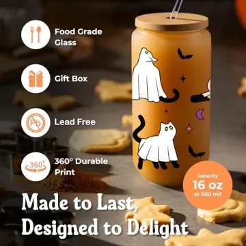 Halloween Ghost Cat Cups - Cute Seasonal Drinkware