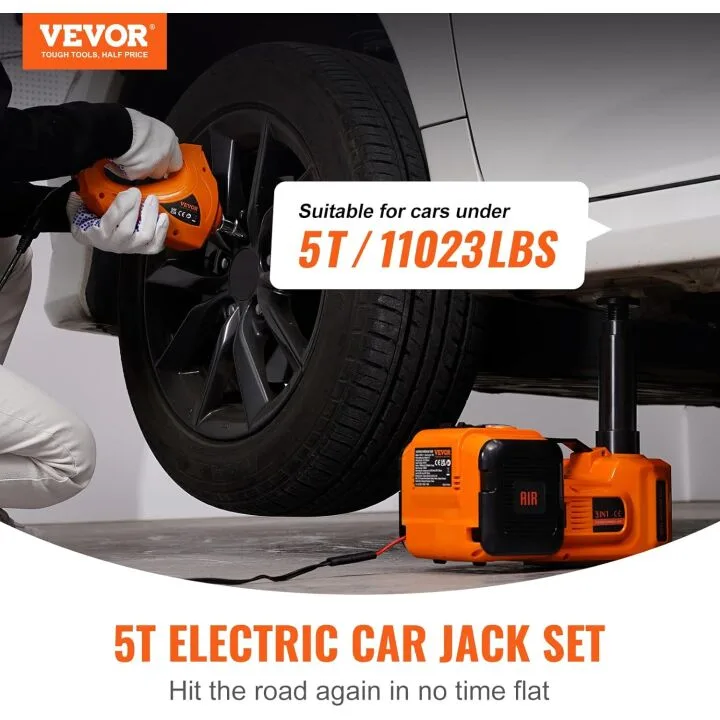 5 Ton Electric Car Jack with Impact Wrench for Vehicles