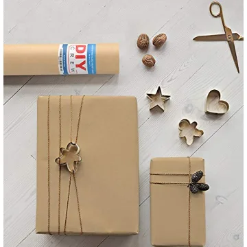 DIY Crew Brown Kraft Wrapping Paper Roll for Crafting & Gifts