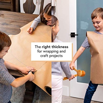 DIY Crew Brown Kraft Wrapping Paper Roll for Crafting & Gifts