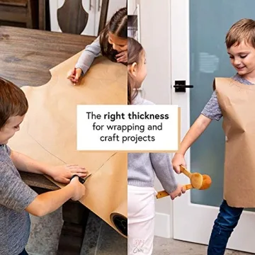 DIY Crew Brown Kraft Wrapping Paper Roll for Crafting & Gifts