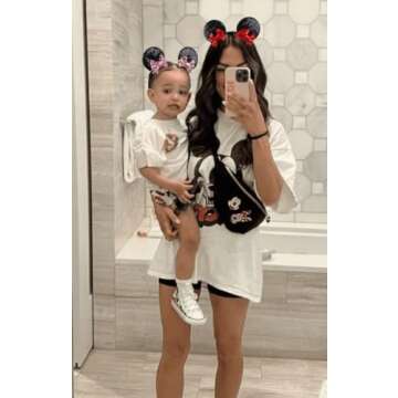 Tobeffect Mouse Ears Hair Bows Clips Glitter Mice Ears Pack Cute Hair Bow Hair Accessories for Women Costume Birthday Party Favor Vacation Halloween Christmas Decoration, 4 Pairs