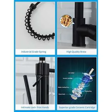 AIMADI Matte Black Kitchen Faucet With Sprayer
