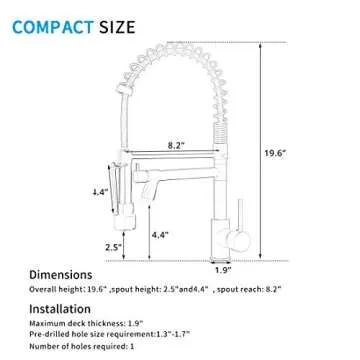 AIMADI Matte Black Kitchen Faucet With Sprayer