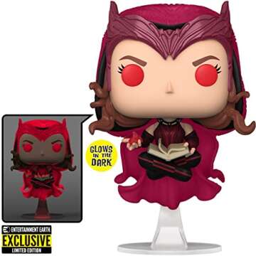POP Marvel: WandaVision - The Scarlet Witch Glow-in-The-Dark Exclusive Funko Vinyl Figure (Bundled w...