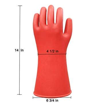 ShuangAn Electrical Insulated Lineman Rubber Gloves Electrician High Voltage Hand Shape Waterproof Safety Protective Work Gloves 12KV Insulating for Man Woman