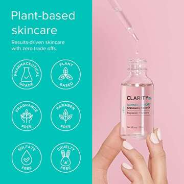 ClarityRx Glimmer of Hope Shimmering Restorative Face Oil, Natural Plant-Based Moisturizing Facial Treatment with Coconut, Rose & Jojoba for Dry & Aging Skin (1 fl oz)