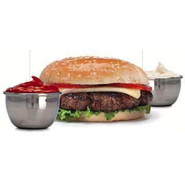 Joie Mini Stainless Steel Condiment Containers - 3 Pack with Leak-Proof Lids